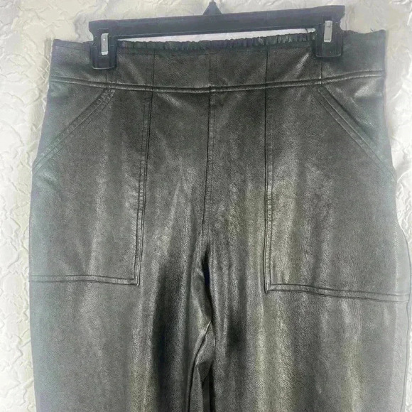 Spanx Faux Leather Jogger High Waisted Pull-On Black Pants - Picture 11 of 11